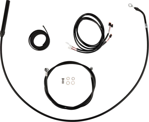 LA Choppers Complete Plug-and-Play Cable Kit Black Clear-Coated Alternate Length Braided Brake Line Clutch Line Black| Clear-Coated| Natural
