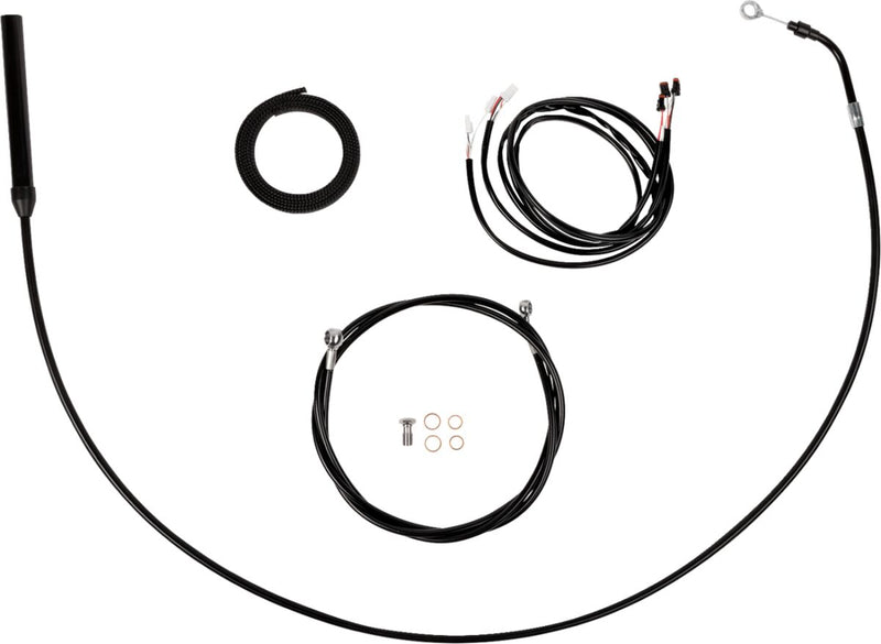 LA Choppers Complete Plug-and-Play Cable Kit Black Clear-Coated Alternate Length Braided Brake Line Clutch Line Black| Clear-Coated| Natural #LA-8062KT3-19B