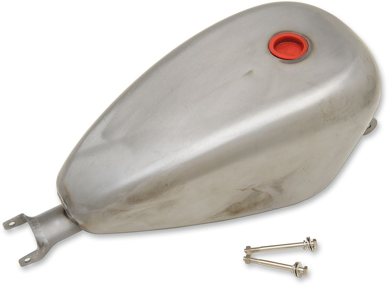 Drag Specialties Custom Gas Tank Raw Silver Peanut Custom Tank Steel #63584
