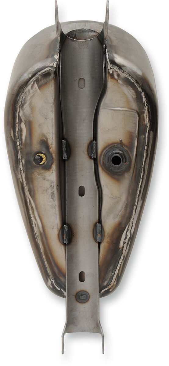 Drag Specialties Custom Gas Tank Raw Silver Peanut Custom Tank Steel Each