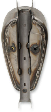 Drag Specialties Custom Gas Tank Raw Silver Peanut Custom Tank Steel #63584