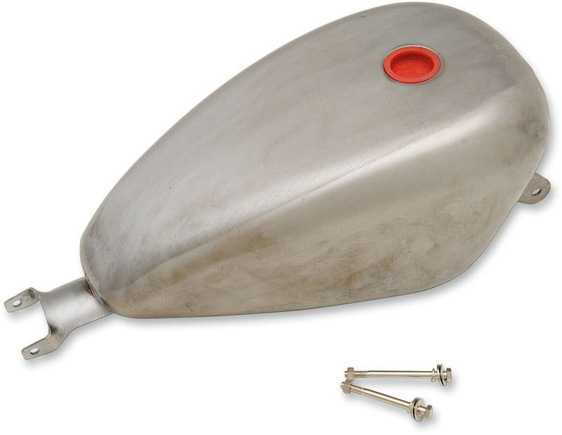 Drag Specialties Custom Gas Tank Raw Silver Peanut Custom Tank Steel #63585