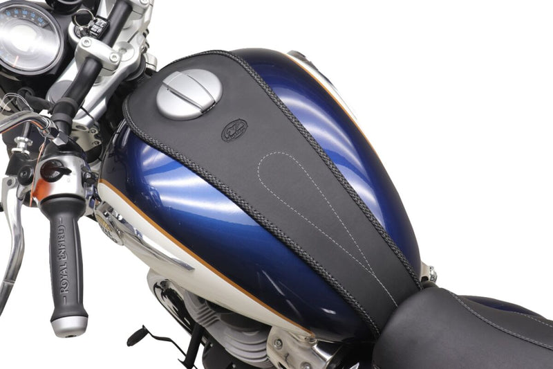 Mustang Tank Bib for 2023-2025 ROYAL ENFIELD SUPER METEOR 650 ABS Black Plain Fuel Tank Vinyl #93370ST
