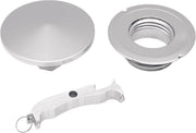 Drag Specialties Gas Cap with Paint Protectors Fuel Cap Chrome Silver Vented #012029