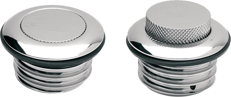 Drag Specialties Pop-Up Gas Cap Fuel Cap Chrome Silver Early Non-Vented Billet Aluminium #03-0328-B1