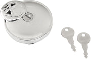Drag Specialties Screw-In Locking Skull Gas Cap Fuel Cap Chrome Silver Vented Steel #03-0320AS-A