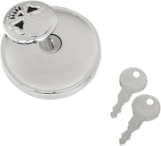Drag Specialties Screw-In Locking Skull Gas Cap Fuel Cap Chrome Silver Non-Vented Steel Each