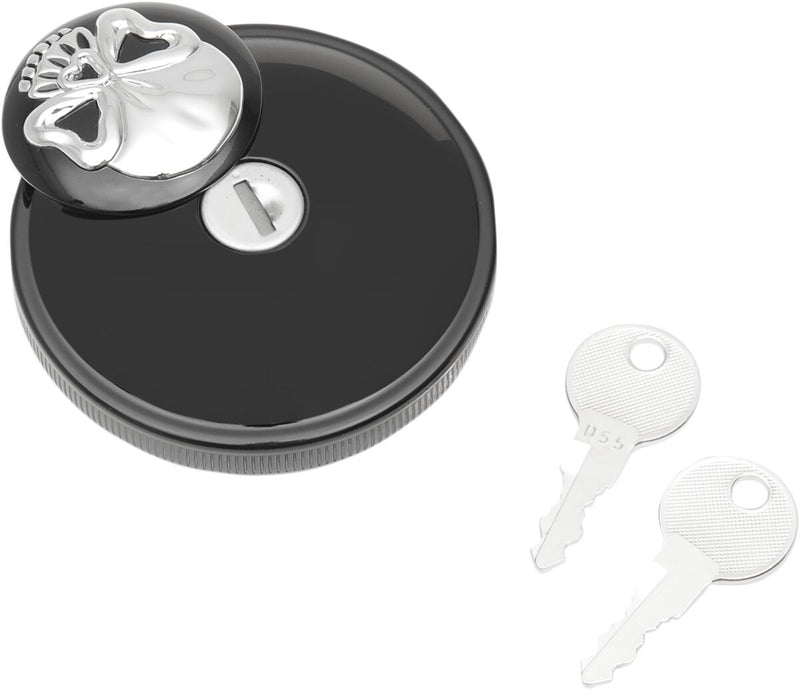 Drag Specialties Screw-In Locking Skull Gas Cap #03-0320ABS-B