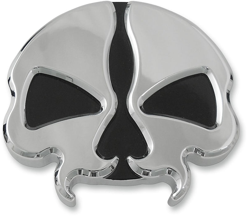 Drag Specialties Split Skull Gas Cap Fuel Cap Chrome Silver Vented Aluminium Die-Cast #78048