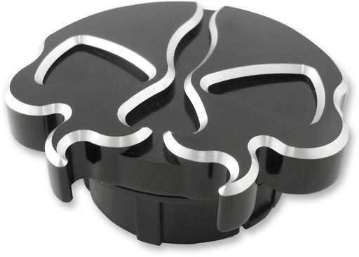Drag Specialties Split Skull Gas Cap Fuel Cap Black Dummy Aluminium Die-Cast