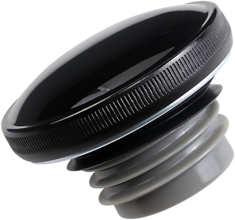 Drag Specialties Screw-In Gas Cap Fuel Cap Black Gloss Vented Stainless Steel #03-0305GB-A