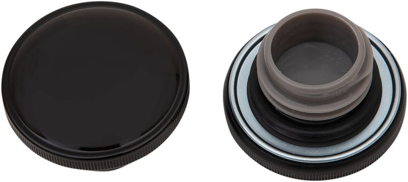 Drag Specialties Screw-In Gas Cap Fuel Cap Black Gloss Non-Vented Stainless Steel #03-0305GB-B