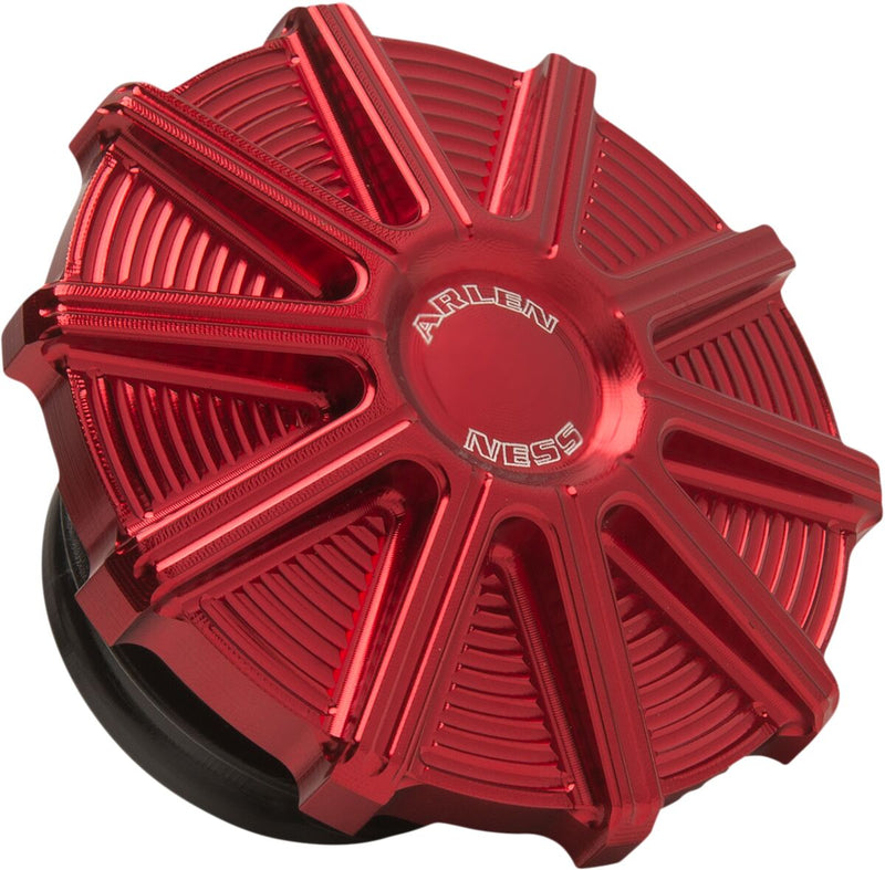 Arlen Ness Red Anodised Vented 10 Gauge Gas Cap for Various Various Harley-Davidson Motorcycles (See Fitment List)