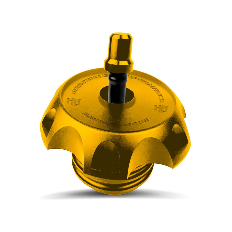Heinz Bikes Performance Vented Gas Caps Vent Cap Gold Fuel Cap Billet Aluminium #HB-PVGC-G
