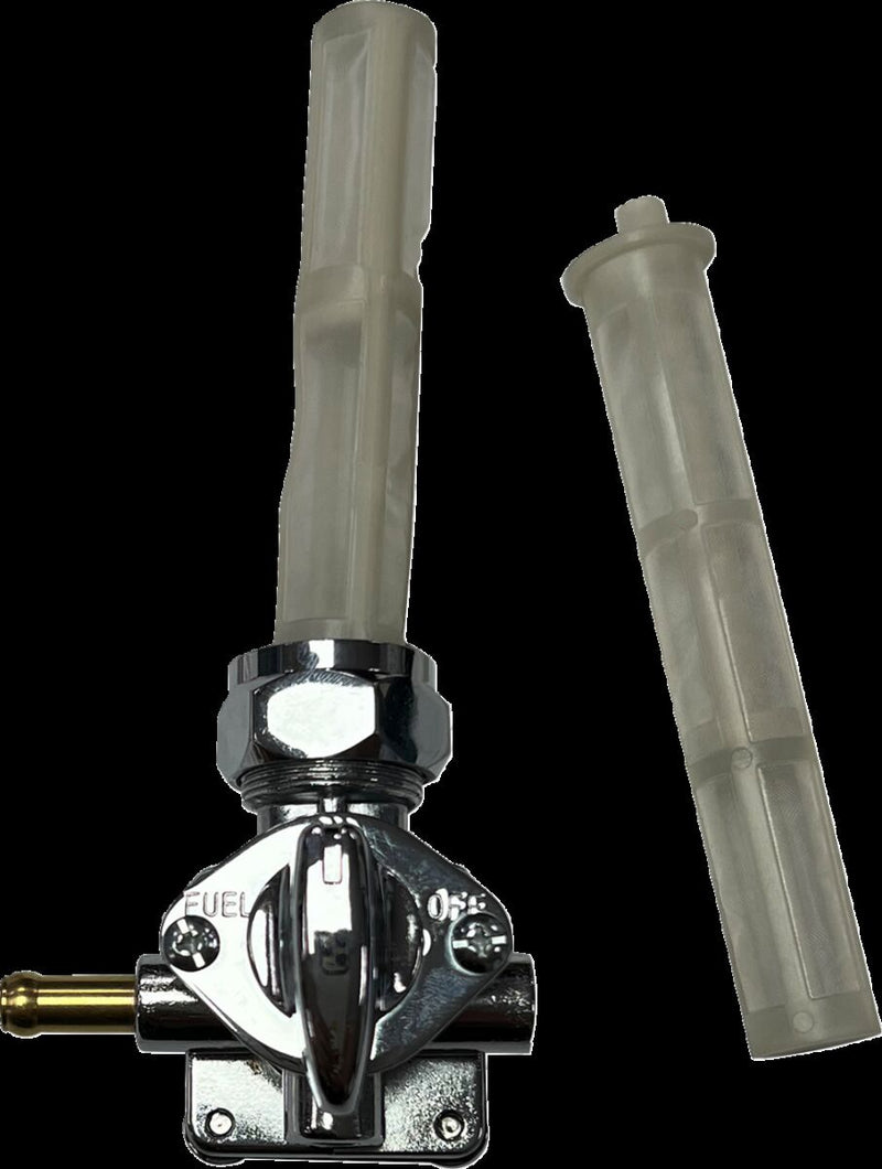 Drag Specialties Vacuum Petcock Fuel Valve Chrome Silver #T03-0100C