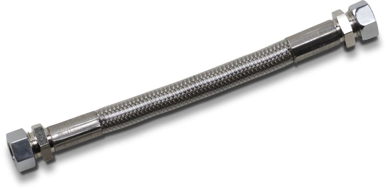 Drag Specialties Fuel Tank Crossover Line Fuel Line Silver Braided Stainless Steel Each