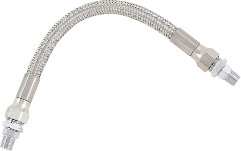 Drag Specialties Universal Stainless Steel Braided Oil Line Chrome Silver