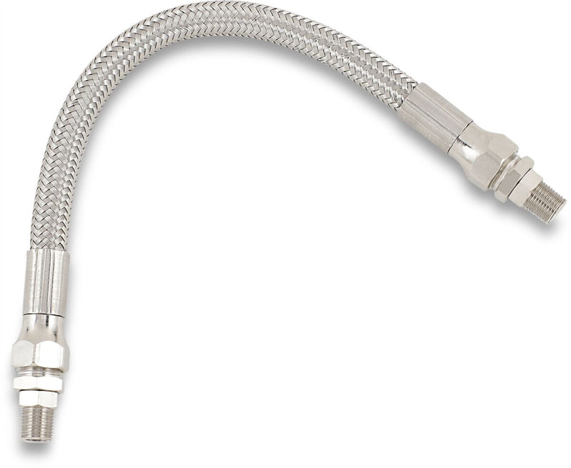 Drag Specialties Universal Stainless Steel Braided Oil Line Chrome Silver Each