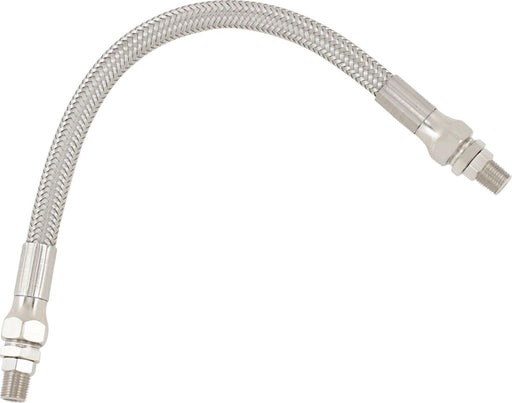 Drag Specialties Universal Stainless Steel Braided Oil Line Chrome Silver