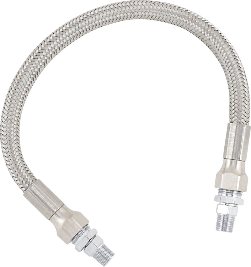 Drag Specialties Universal Stainless Steel Braided Oil Line Chrome Silver #612