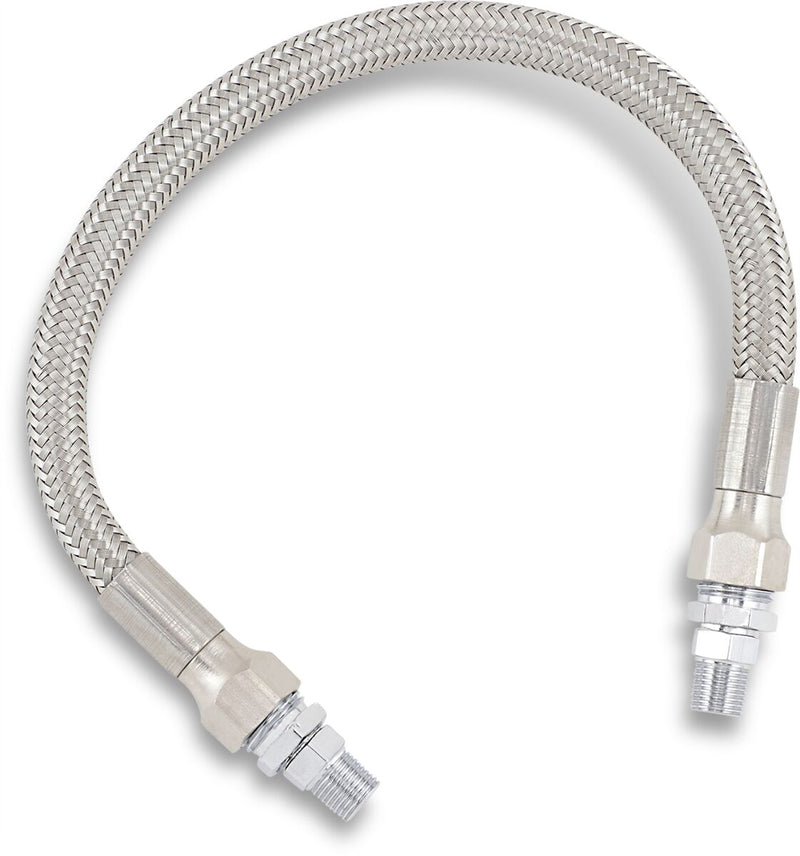 Drag Specialties Universal Stainless Steel Braided Oil Line Chrome Silver Each