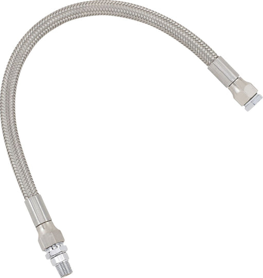 Drag Specialties Universal Stainless Steel Braided Oil Line Chrome Silver