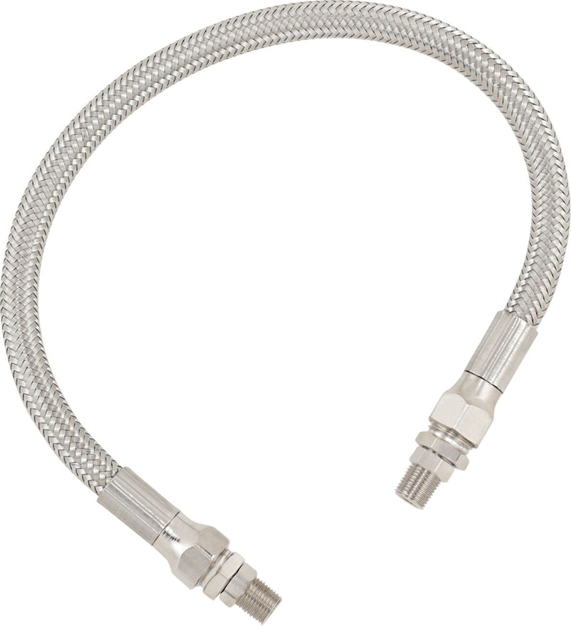 Drag Specialties Universal Stainless Steel Braided Oil Line Chrome Silver #615