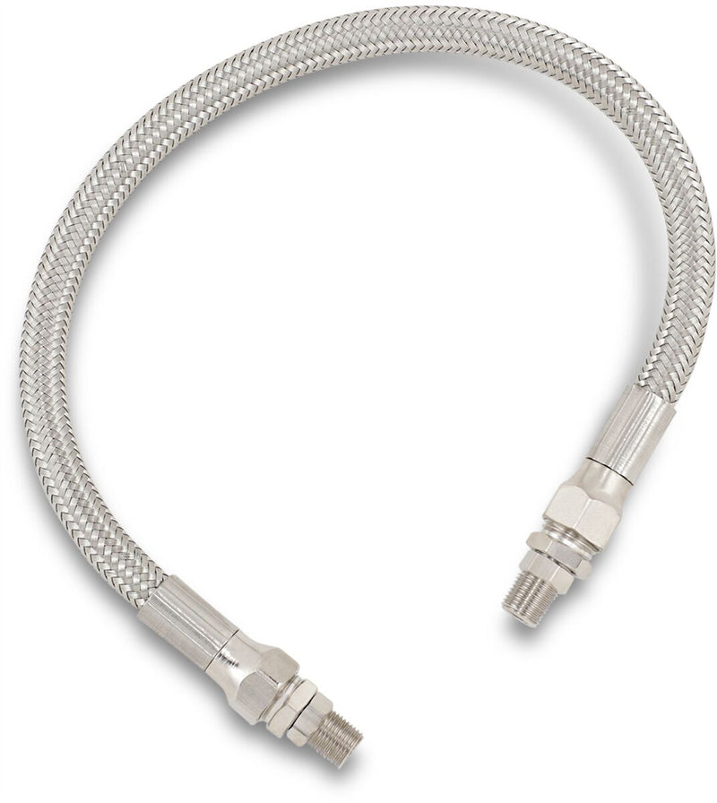 Drag Specialties Universal Stainless Steel Braided Oil Line Chrome Silver #615