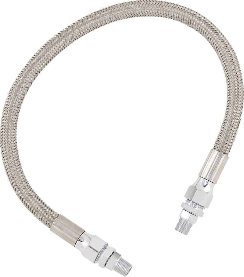 Drag Specialties Universal Stainless Steel Braided Oil Line Chrome Silver #616