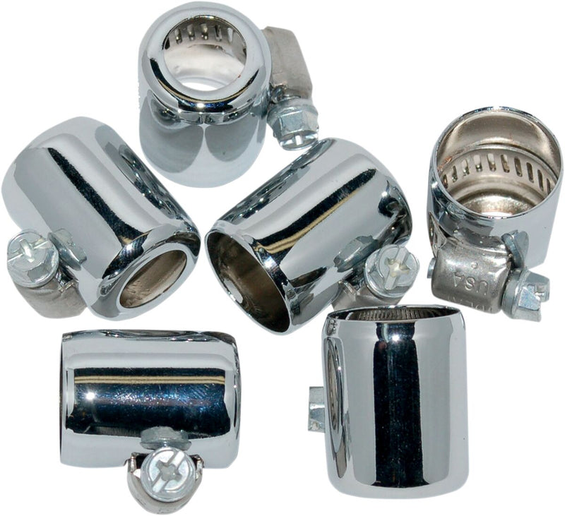 NAMZ Coloured Hose Clamps for Oil Lines Chrome Silver Brass 6 Pack
