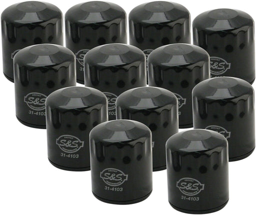 S&S Cycle Oil Filter Black Canister Steel 12 Pack