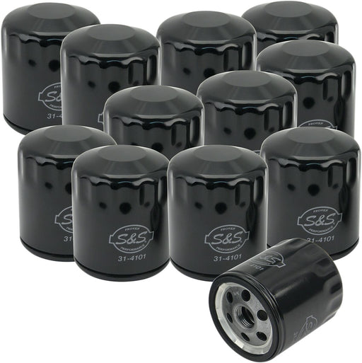 S&S Cycle Oil Filter Black Canister Steel 12 Pack