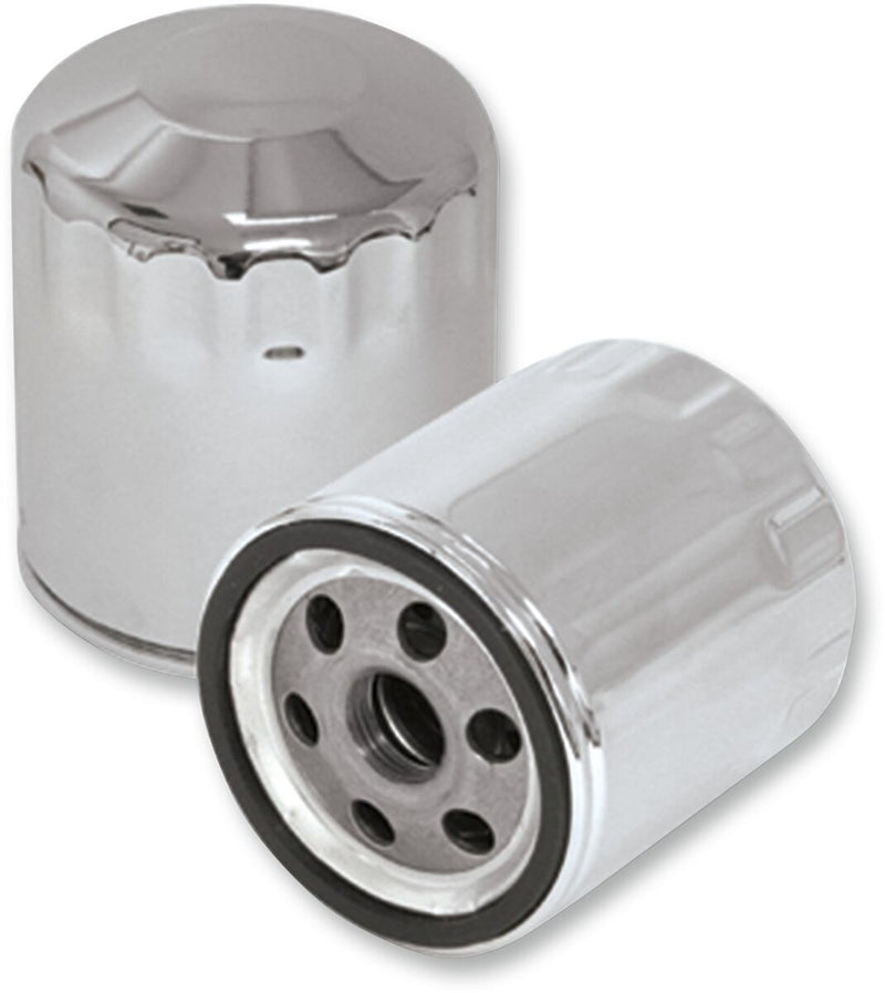 S&S Cycle Oil Filter Chrome Silver Canister Steel #31-4102