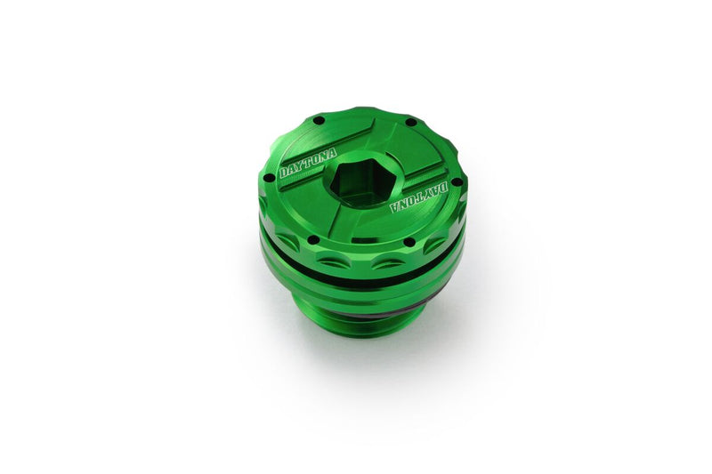 Daytona CNC Oil Filler Cap Anodised Green CNC Billet Aluminium