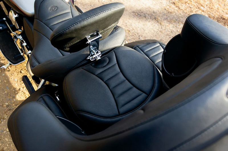 Mustang One-Piece Deluxe 2-Up Touring Seat Black 2-Up Seat Each