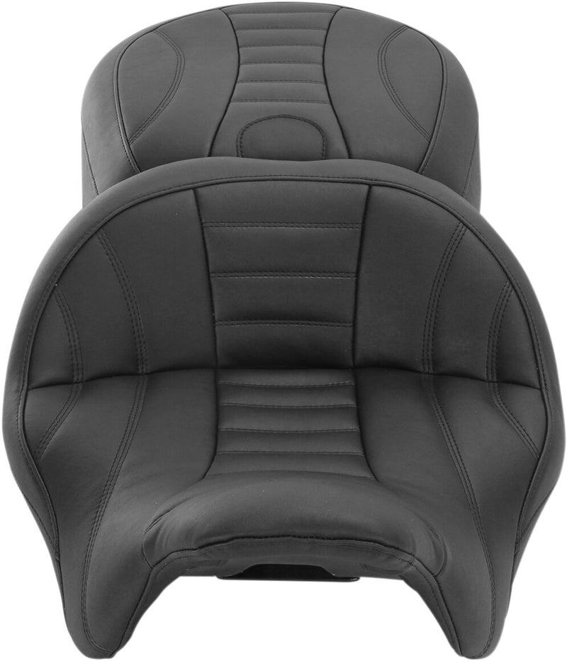 Mustang One-Piece Vintage 2-Up Touring Seat Black 2-Up Seat Vinyl