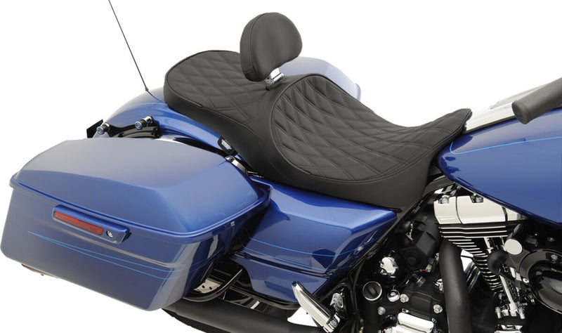 Drag Specialties Backrest Compatible 2-Up Leather Touring Seat #0801-1008