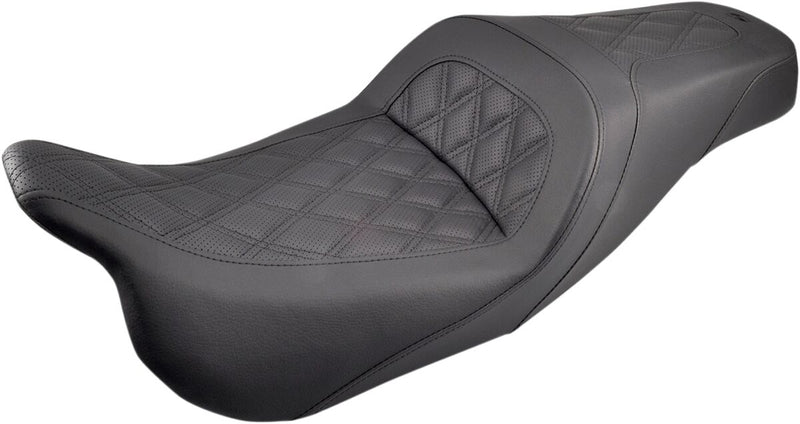 Saddlemen Slim-LS Seat for 2008-2025 Harley-Davidson Touring and 2009-2013 Harley-Davidson Trikes Black Fitment Harley-Davidson #808-07B-162