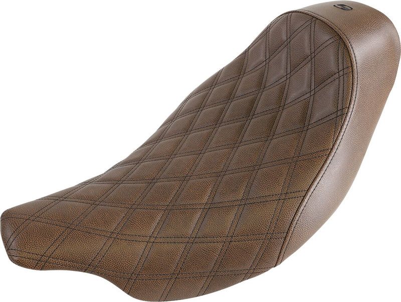 Saddlemen Brown Renegade Lattice-Stitch Solo Seat for 2008-2025 Harley-Davidson Touring Models #808-07B-002BLS