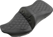 Saddlemen Heated Road Sofa Lattice Stitch Extended Reach Seat w/o Backrest for 2009-2013 Harley-Davidson Trike and 2008-2025 Harley-Davidson Touring Models