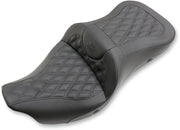Saddlemen Heated Road Sofa Lattice Stitch Extended Reach Seat w/o Backrest for 2009-2013 Harley-Davidson Trike and 2008-2025 Harley-Davidson Touring Models