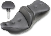 Saddlemen Road Sofa Pillow Top Extended Reach Seat w/Driver Backrest for 2008-2025 Harley-Davidson Touring Models Black #808-07B-183BR