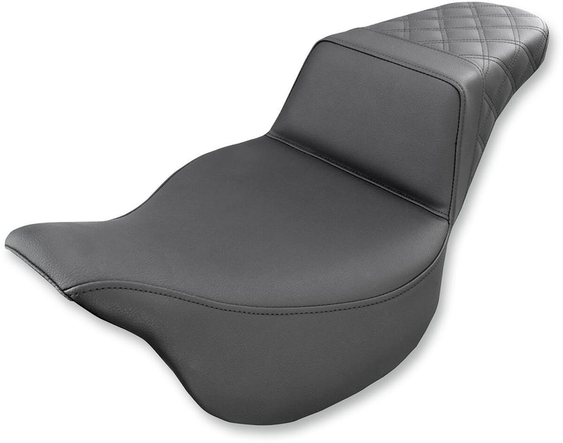 Saddlemen Black Lattice-Stitch Step-Up Seat for 2008-2025 Harley-Davidson Touring Models