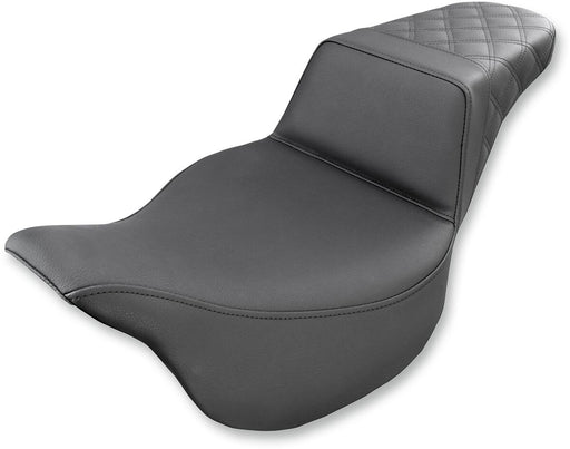 Saddlemen Black Lattice-Stitch Step-Up Seat for 2008-2025 Harley-Davidson Touring Models