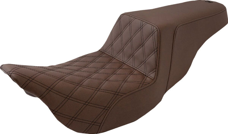 Saddlemen Front Lattice-Stitch Step-Up Seat for 2008-2025 Harley-Davidson Touring Models Brown #808-07B-172BR