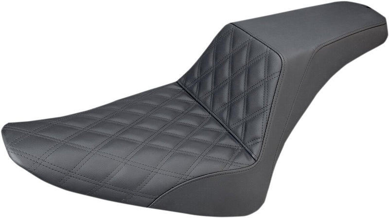 Saddlemen Black Diamond Lattice Stitch Step-Up Seat for 2012-2017 Harley-Davidson Softail Slim - FLS and 2016-2017 Harley-Davidson Softail Slim S - FLSS Motorcycles #812-26-172