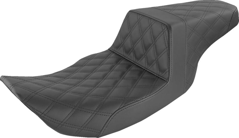 Saddlemen Black Lattice Stitch Step-Up Seat for 1997-2007 Harley-Davidson Road King and 2006-2007 Harley-Davidson Street Glide Motorcycles