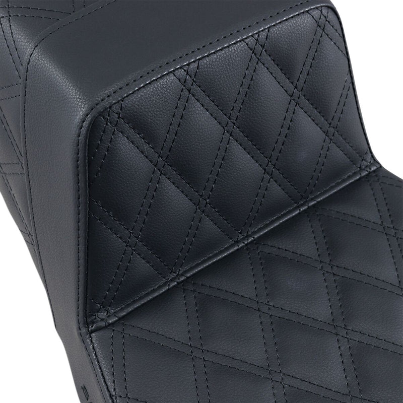Saddlemen Black Lattice Stitch Step-Up Seat for 1997-2007 Harley-Davidson Road King and 2006-2007 Harley-Davidson Street Glide Motorcycles