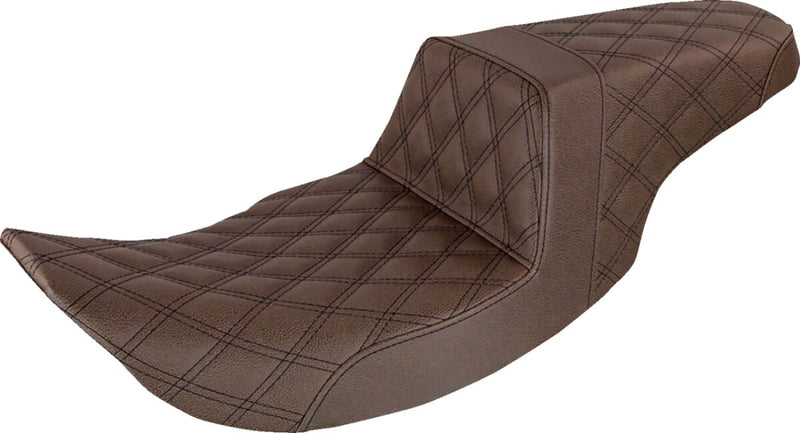 Saddlemen Brown Lattice Stitch Step-Up Seat for 1997-2007 Harley-Davidson Road King and 2006-2007 Harley-Davidson Street Glide Motorcycles