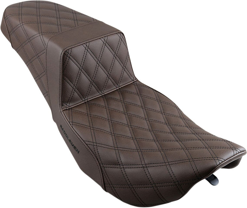 Saddlemen Brown Lattice Stitch Step-Up Seat for 1997-2007 Harley-Davidson Road King and 2006-2007 Harley-Davidson Street Glide Motorcycles